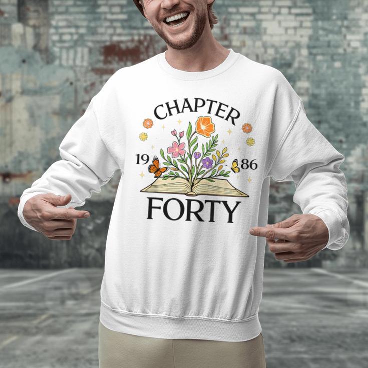 1986 Chapter Forty 40th Birthday Wildflower Book Unisex Sweatshirt