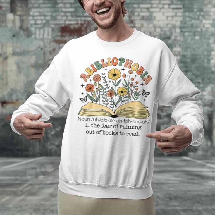 Abibliophobia Wildflower Reading Bookworm Book Reader Unisex Sweatshirt