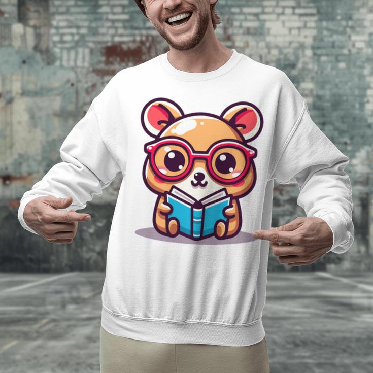 Adorable Book Lover Quokka With Reading Glasses Cute Unisex Sweatshirt