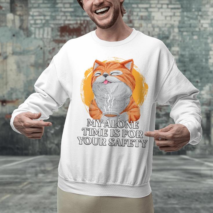 My Alone Time Is For Your Safety Coffee Lover Introvert Raglan Baseball Tee Unisex Sweatshirt