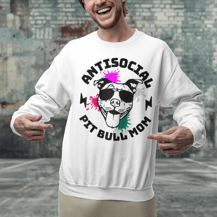Antisocial Pit Bull Mom Pittie Introvert Dog Lover Pit Bull Raglan Baseball Tee Unisex Sweatshirt