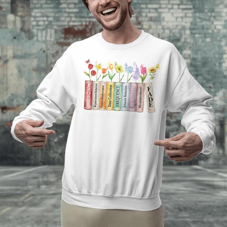 Applied Behavior Analysis Book Wildflower ABA RBT Therapist Premium Tri-Blend Unisex Sweatshirt