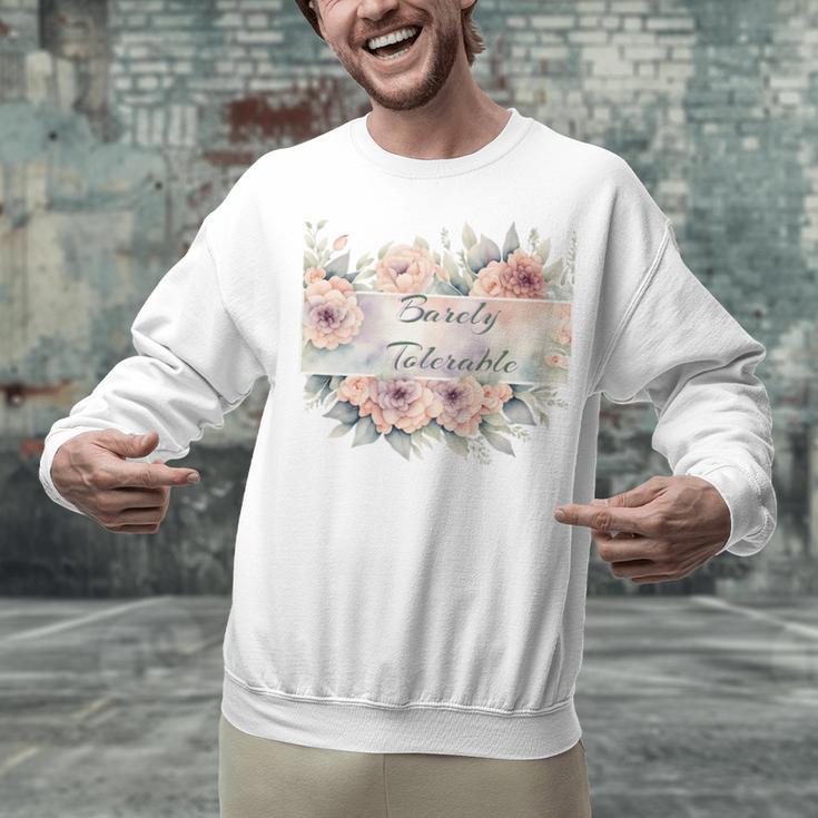 Barely Tolerable Book Floral Bookworm Lover Bookish Premium Unisex Sweatshirt