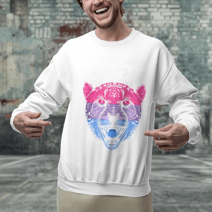 Bi Shy And Ready To Cry Bisexual Introvert Bi Pride Raglan Baseball Tee Unisex Sweatshirt