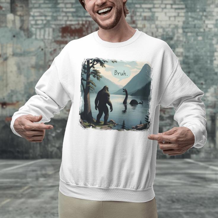 Bigfoot Sasquatch & Loch Ness Monster Introvert Bruh Unisex Sweatshirt Bigfoot Sasquatch & Loch Ness Monster Introvert Bruh Unisex Sweatshirt