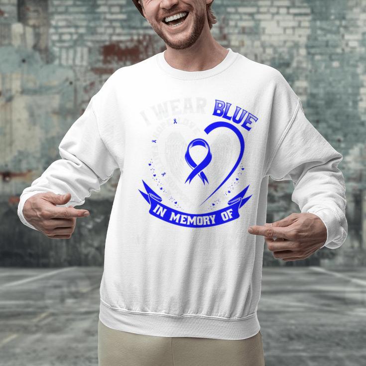 Blue In Memory Of Grandson Colon Cancer Awareness Shirts Premium Unisex Sweatshirt