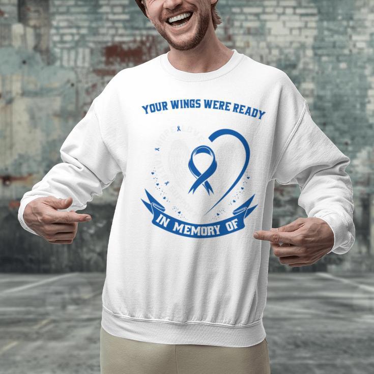 Blue In Memory Of Mom Colon Cancer Awareness Memorial Unisex Sweatshirt
