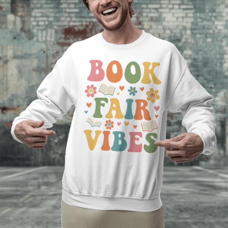 Book Fair Vibes Groovy Retro School Reading Nostalgic Unisex Sweatshirt