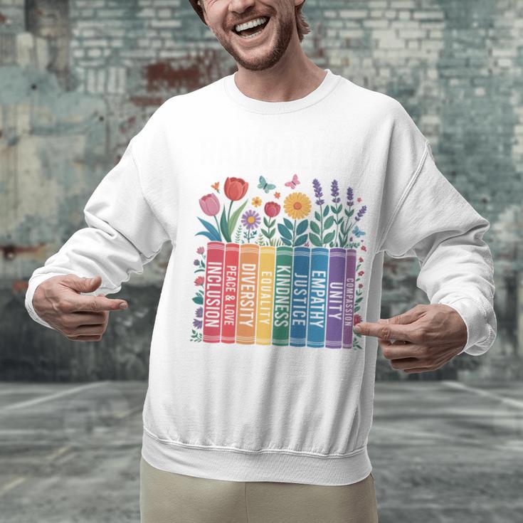 Book Flower Radicalized By Basic Decency Feminist Leftist Unisex Sweatshirt Book Flower Radicalized By Basic Decency Feminist Leftist Unisex Sweatshirt