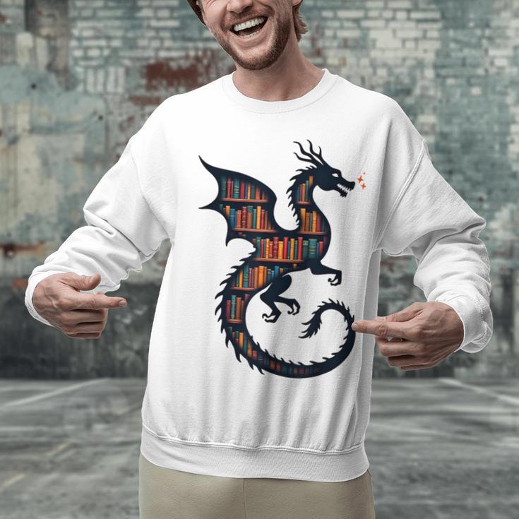 Book Lover Bookworm Reading Books Dragon Unisex Sweatshirt