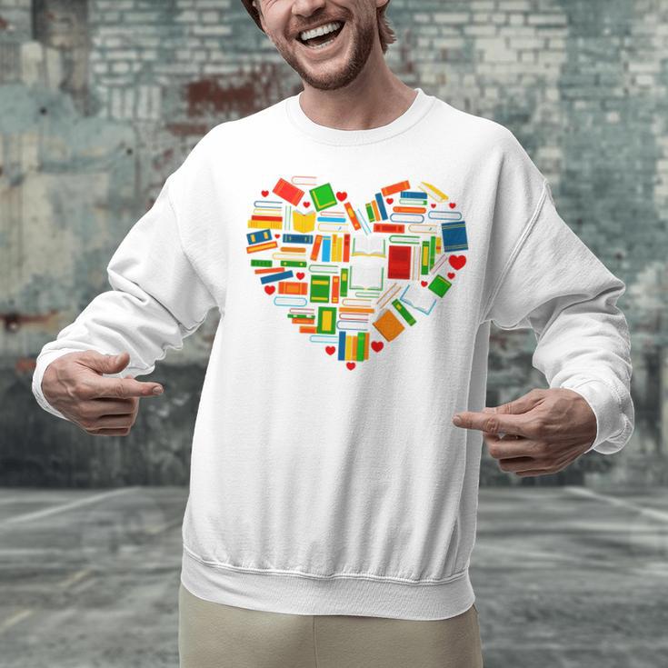 Book Lover Librarian Books Heart Valentine Unisex Sweatshirt