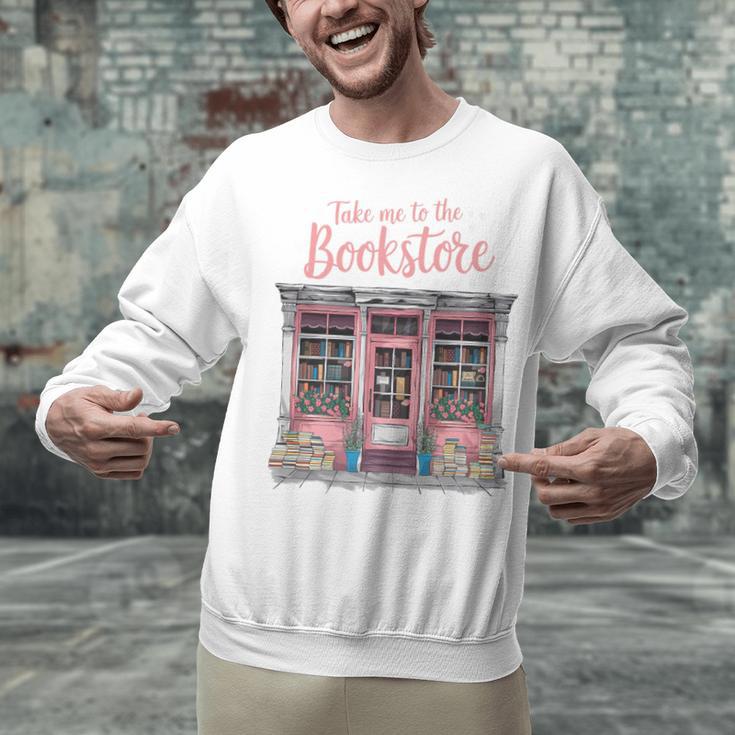 Take Me To The Book Store Librarians Valentine's Day Premium Unisex Sweatshirt
