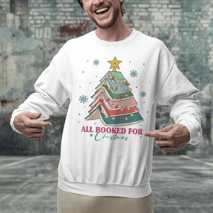 All Booked For Christmas Book Christmas Tree Lights Bookish Unisex Sweatshirt