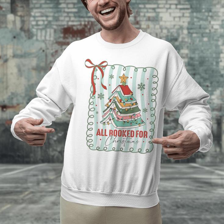 All Booked For Christmas Book Xmas Tree Coquette Bow Lights Unisex Sweatshirt All Booked For Christmas Book Xmas Tree Coquette Bow Lights Unisex Sweatshirt