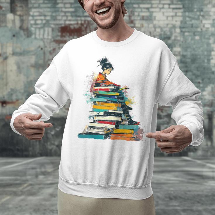 Books Abstract Artist Women Art Painting Books Unisex Sweatshirt Books Abstract Artist Women Art Painting Books Unisex Sweatshirt