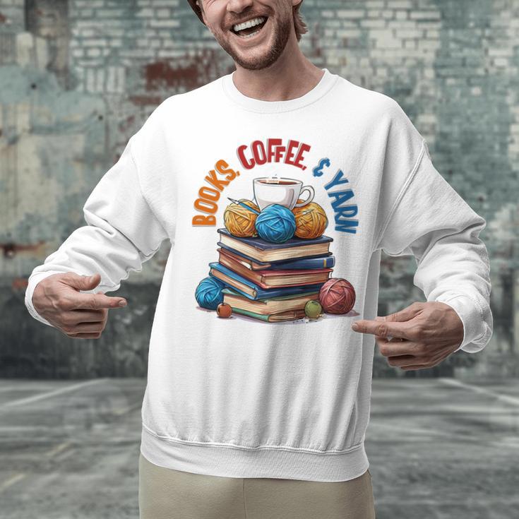 “Books Coffee & Yarn Enthusiast Cozy Reader Unisex Sweatshirt “Books Coffee & Yarn Enthusiast Cozy Reader Unisex Sweatshirt