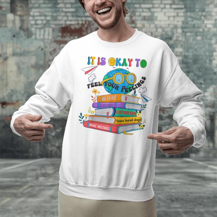 Books It's Okay To Be Kind Yellow Mental Health Day Kids Unisex Sweatshirt Books It's Okay To Be Kind Yellow Mental Health Day Kids Unisex Sweatshirt