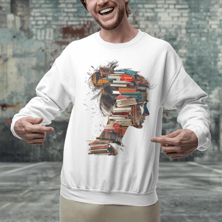 Books Lover Women Art Colorful Drawing Graphic Books Unisex Sweatshirt
