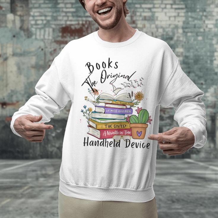 Books Original Handheld Device Reader Literacy Book Lover Unisex Sweatshirt