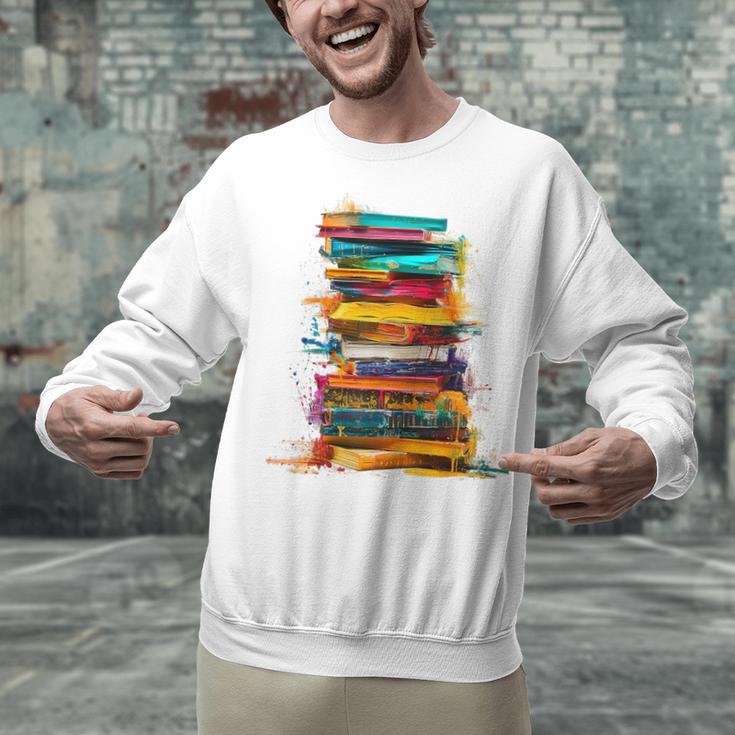 Books Painting Colorful Art Abstract Graphic Books Unisex Sweatshirt