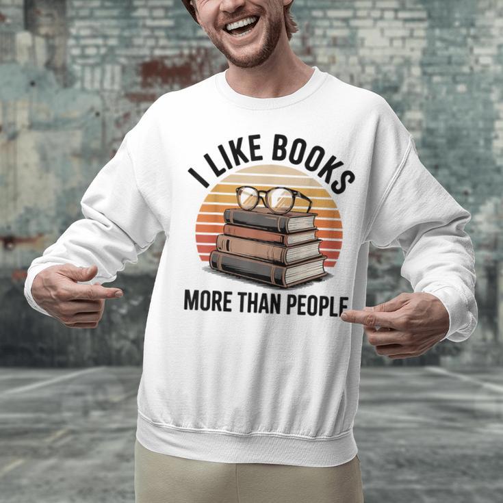 I Like Books More Than People Glasses Unisex Sweatshirt