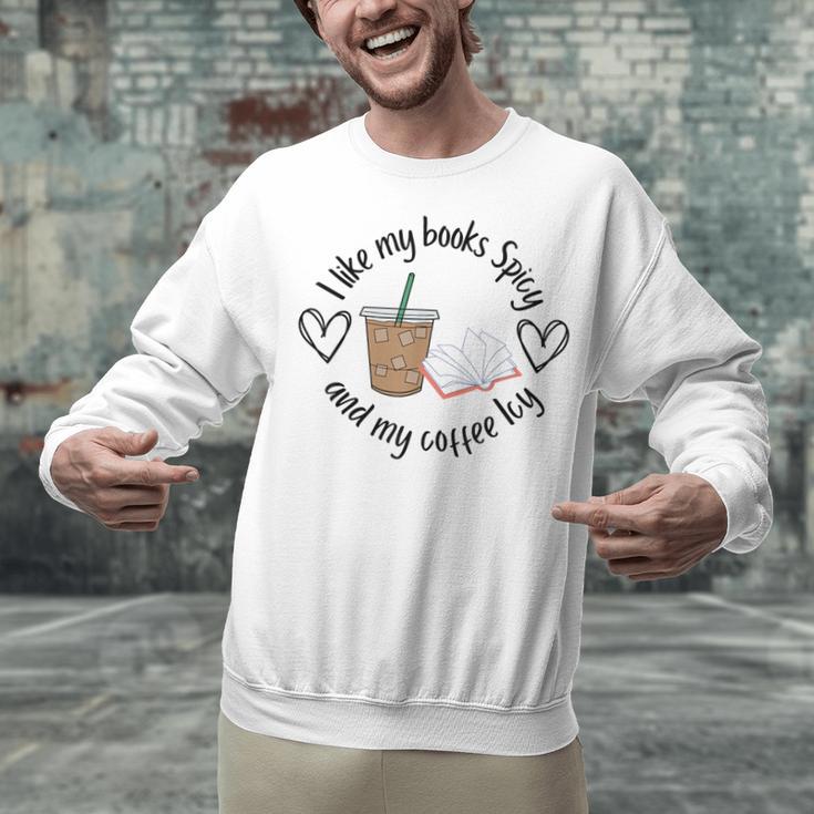 I Like My Books Spicy And My Coffee Icy Books Booktok Unisex Sweatshirt