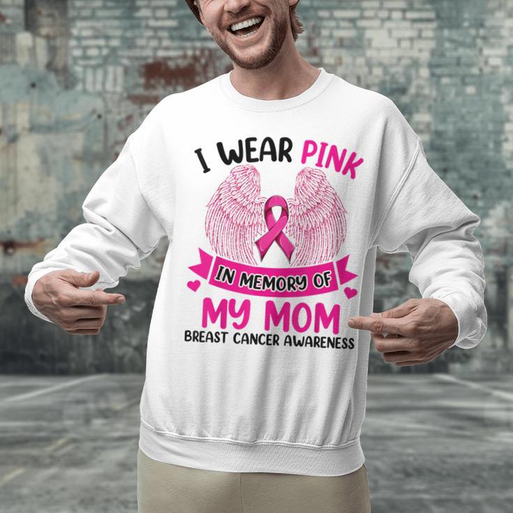 Breast Cancer Wings Shirt I Wear Pink In Memory Of My Mom Unisex Sweatshirt