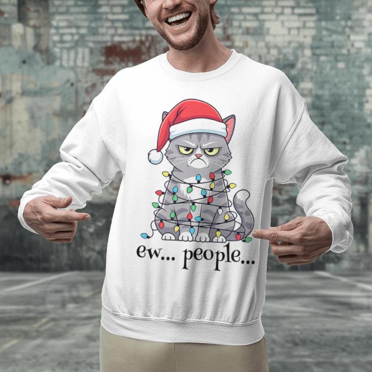 Cat Ew People Adult Humor Introvert Anti-Social Unisex Sweatshirt Cat Ew People Adult Humor Introvert Anti-Social Unisex Sweatshirt