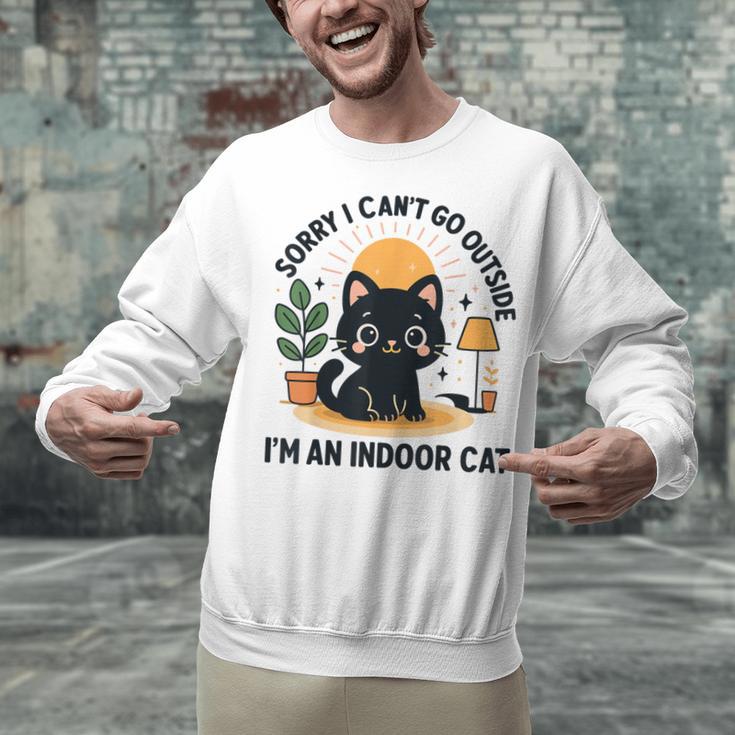 Cat Shirt Introvert Sorry I Can’t Go I’m An Indoor Cat Unisex Sweatshirt