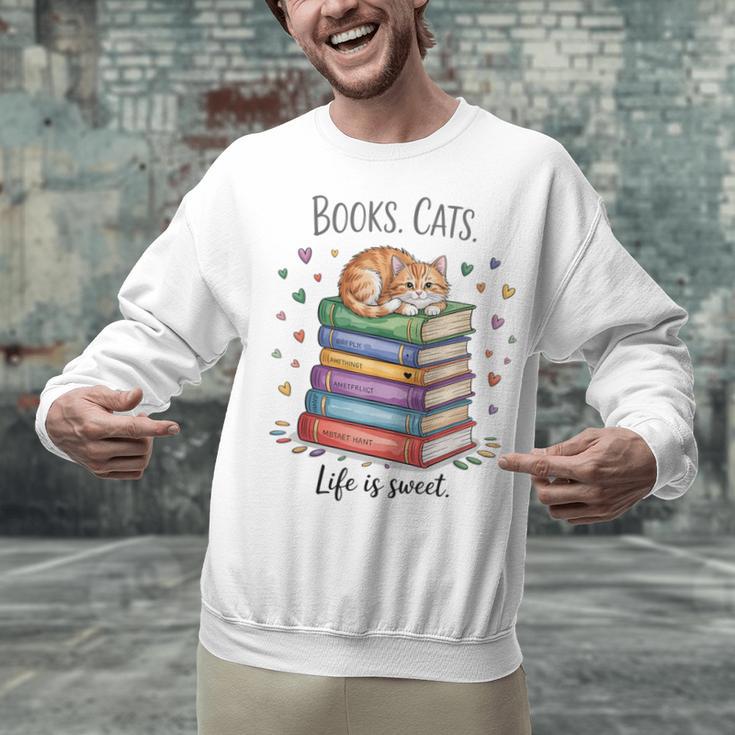 Cats Books Lover Men Women Unisex Sweatshirt Cats Books Lover Men Women Unisex Sweatshirt