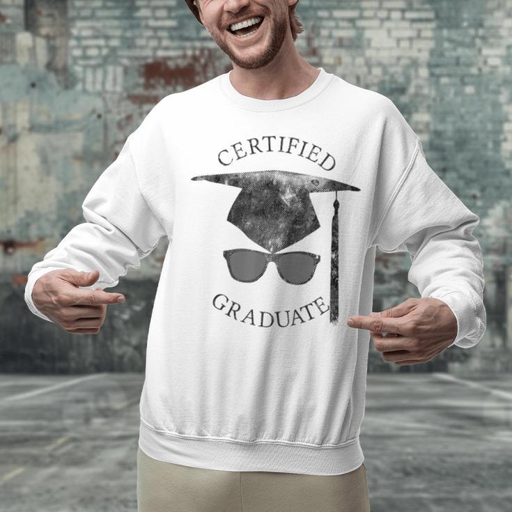 Certified Graduate Vintage Mortarboard Graduation Unisex Sweatshirt