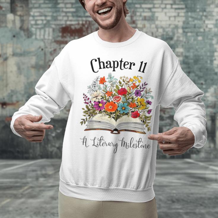 Chapter 11 Years Old 11th Birthday Wildflower Book Lover Unisex Sweatshirt