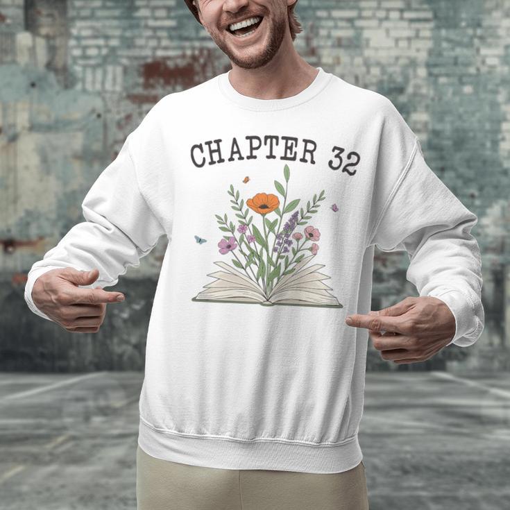 Chapter 32- Book Lovers & Readers 32nd Birthday Wildflowers Premium Tri-Blend Unisex Sweatshirt