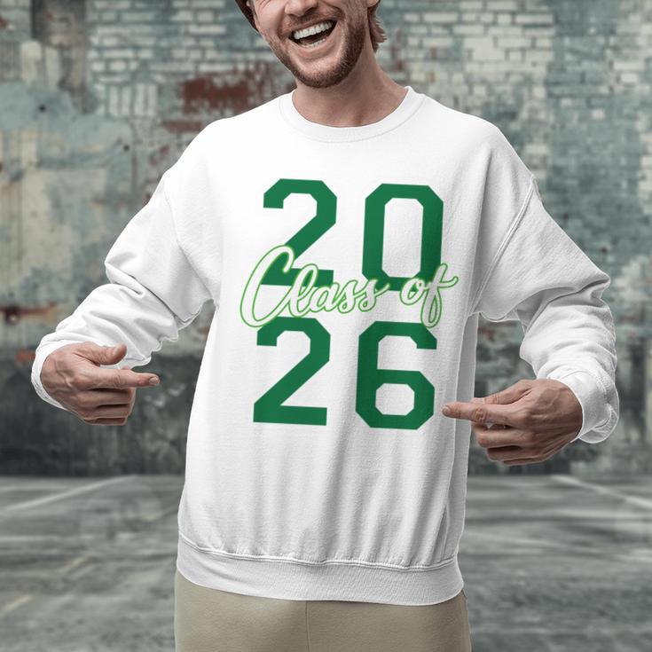 Class Of 2026 Graduation Varsity Green And On The Back Unisex Sweatshirt