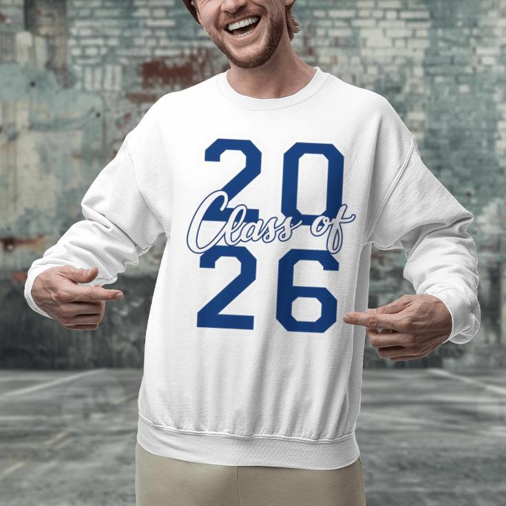Class Of 2026 Graduation Varsity Navy Blue Letters Premium Tri-Blend Unisex Sweatshirt