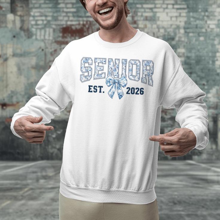 Class Of 2026 Senior 26 Coquette Bow Toile Preppy Graduation Unisex Sweatshirt