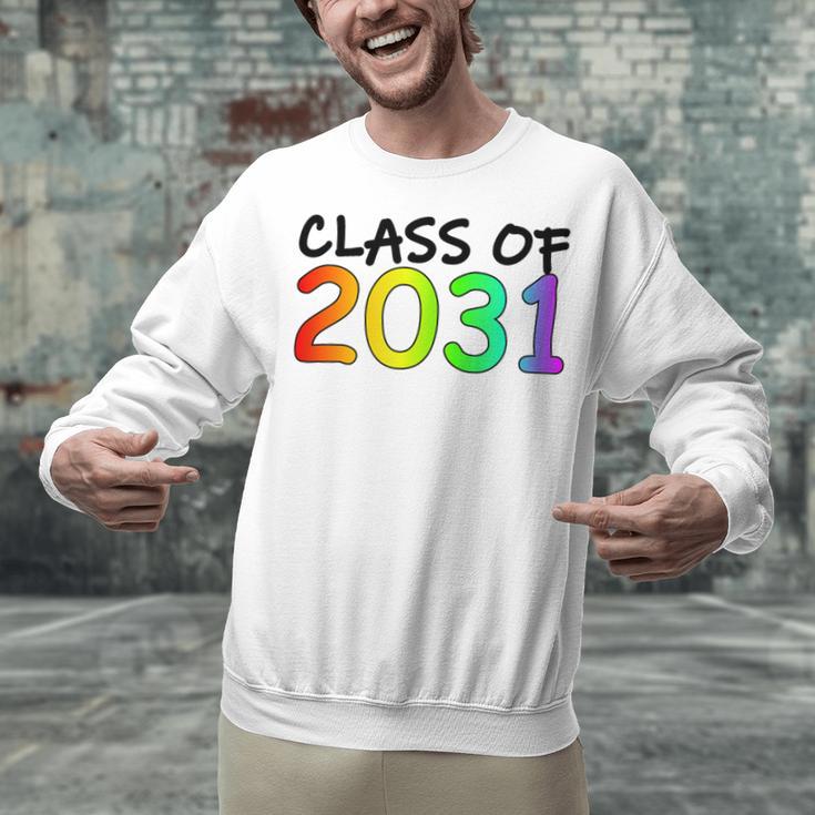 Class Of 2031 Pre-K -12th Grade Hand Prints Space Graduation Unisex Sweatshirt