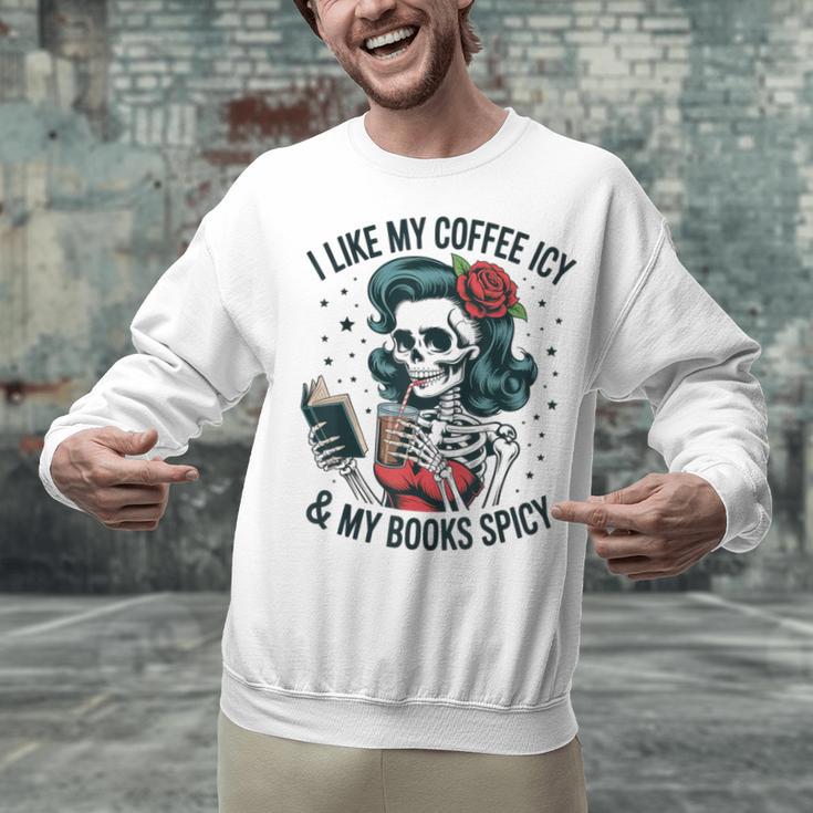 I Like My Coffee ICY & My Books Spicy For Book Lovers Unisex Sweatshirt