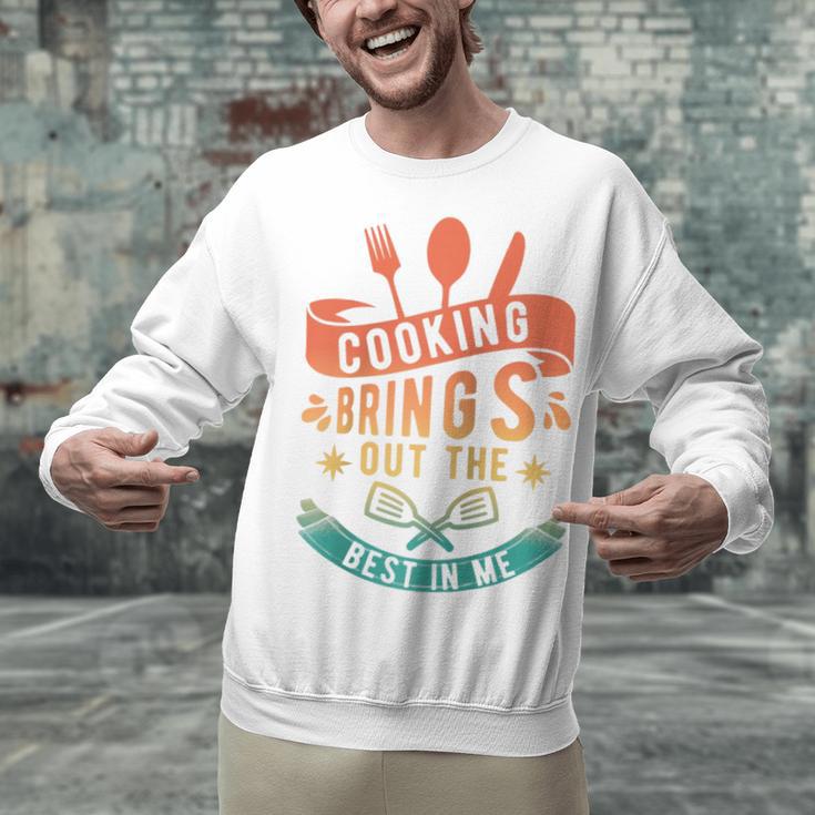Cooking Brings Out The Best In Me Crafting Flavorful Memory Raglan Baseball Tee Unisex Sweatshirt