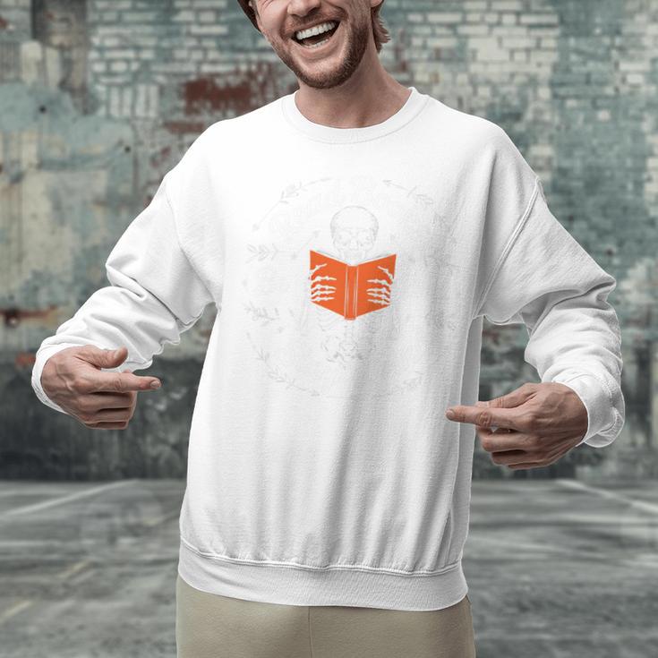 Cool Read Books Be Kind Stay Weird Skeleton Reading Unisex Sweatshirt