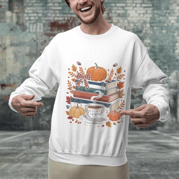 Cozy Autumn Books Fully Booked For Fall Books Pumpkin Unisex Sweatshirt