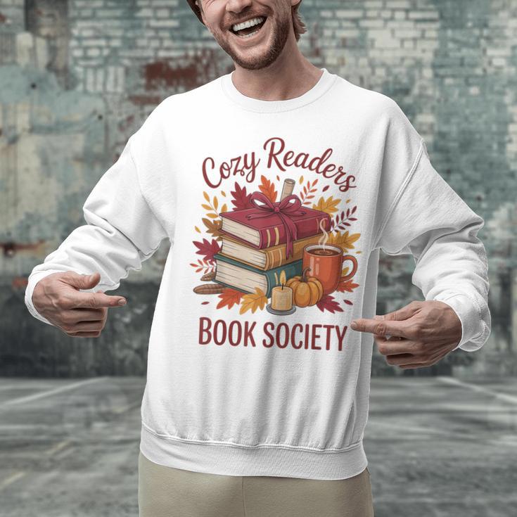 Cozy Readers Book Society Fall Autumn Floral Pumpkin Season Unisex Sweatshirt