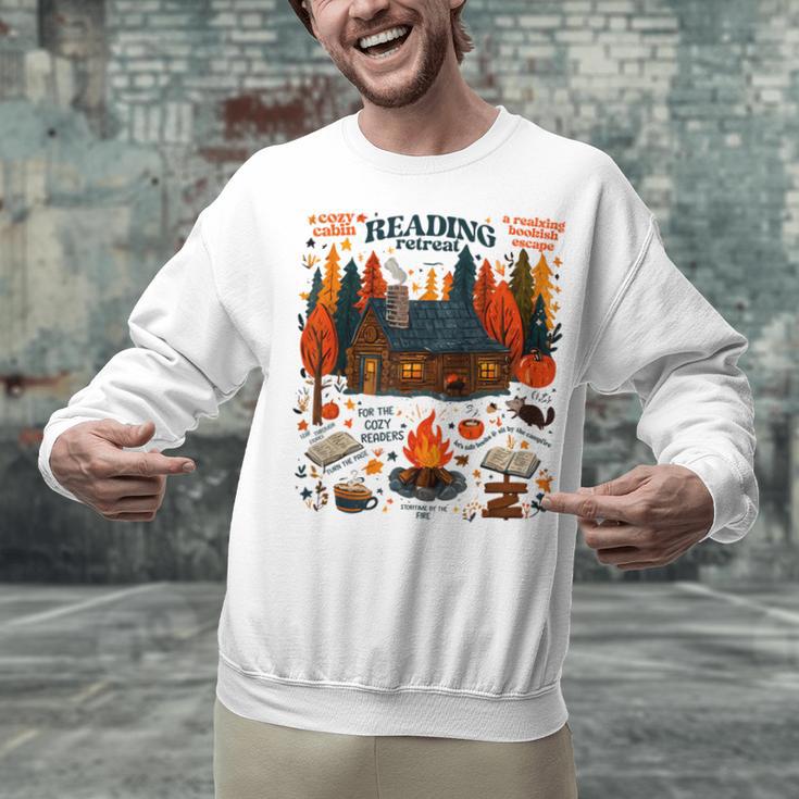 Cozy Reading Cabin Retreat Fall Bookish Autumn Cozy Reader Unisex Sweatshirt