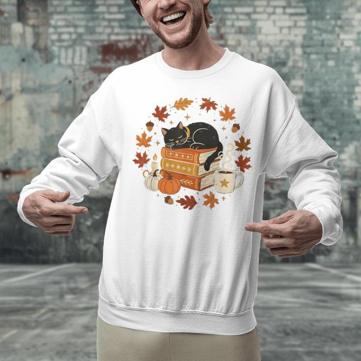 Cute Cat Fall In Love With Reading Book Cat Lover Librarian Unisex Sweatshirt
