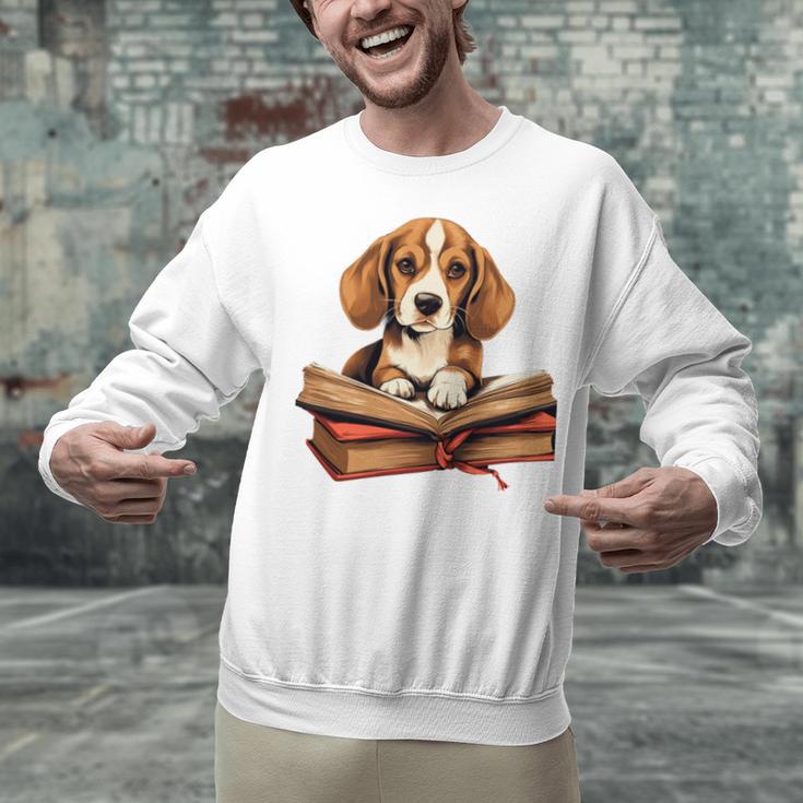 Cute Dog Beagle Reading Book Unisex Sweatshirt Cute Dog Beagle Reading Book Unisex Sweatshirt