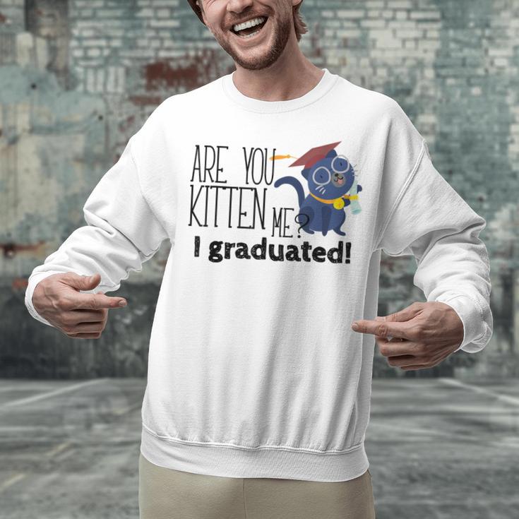 Cute Graduation Cat Masters High School T-Shirt For Men Women Kids Unisex Sweatshirt