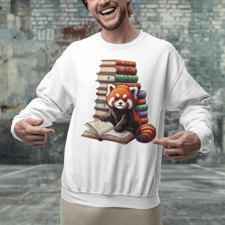 Cute Red Panda Reading Book Animal Bookworm Unisex Sweatshirt