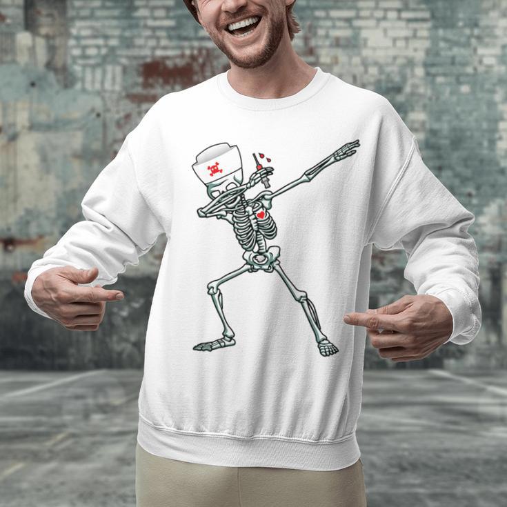 Dabbing Skeleton Nurse Halloween Graduation Unisex Sweatshirt