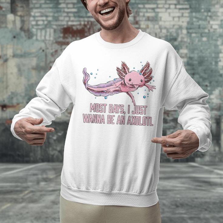 Most Days I Just Wanna Be An Axolotl Salamander Introvert Raglan Baseball Tee Unisex Sweatshirt Most Days I Just Wanna Be An Axolotl Salamander Introvert Raglan Baseball Tee Unisex Sweatshirt