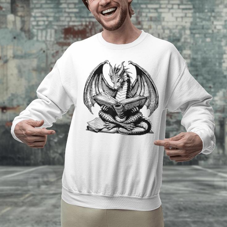 Dragon Reading Book Bookworm Books Dragon Lover Learning Unisex Sweatshirt Dragon Reading Book Bookworm Books Dragon Lover Learning Unisex Sweatshirt